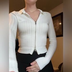 Abercrombie slim zip up polo